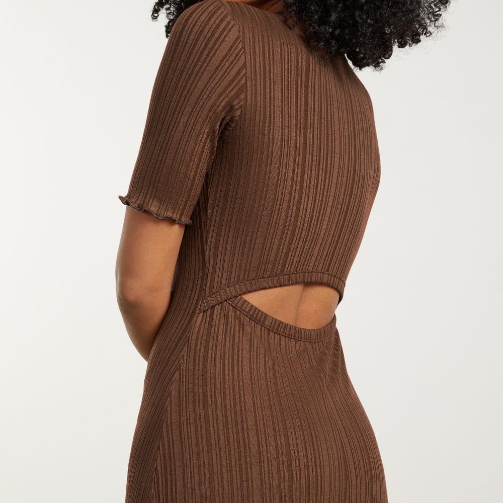 The Open Back Rib Dress | Espresso - Image 5