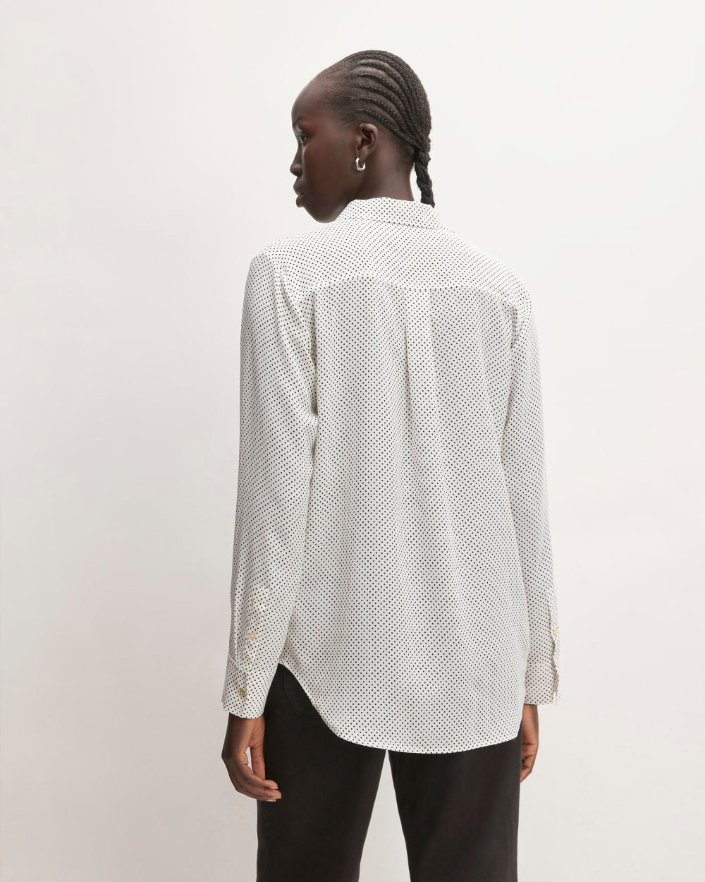The Must-Have Shirt in Washable Silk | Bone / Black Polka Dot - Image 6