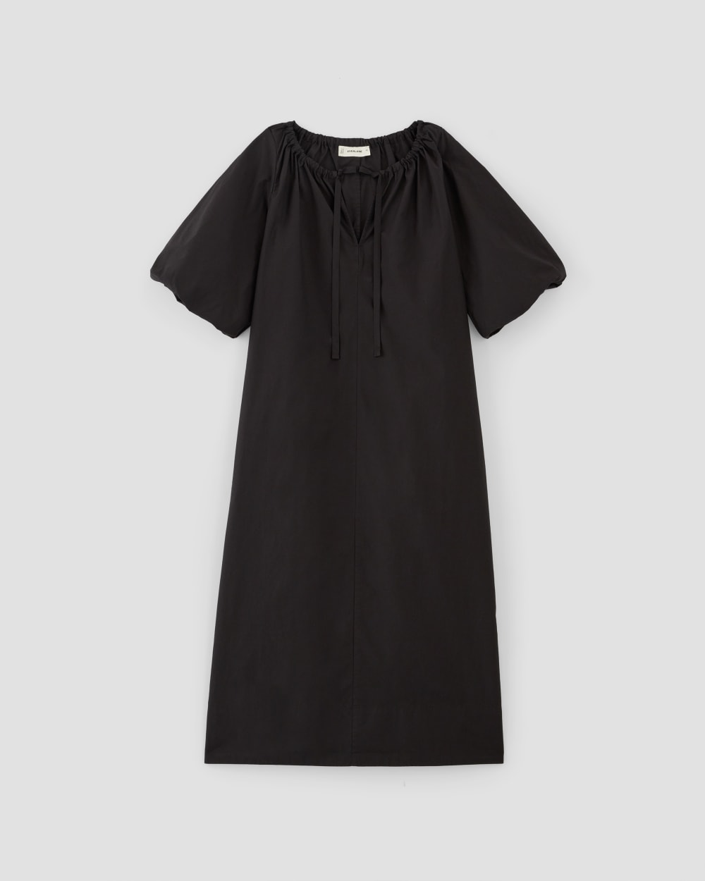 The Supima® Puff-Sleeve Dress | Black - Image 2