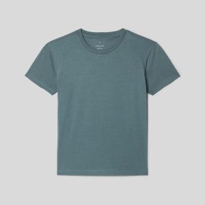 Alternative view of The Box-Cut Tee in Essential Cotton | Green Balsam | No Pocket