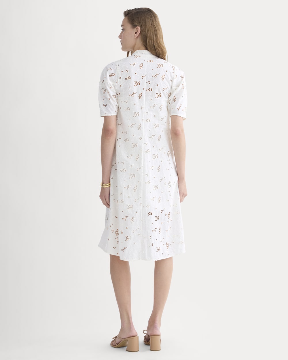The Eyelet Midi Dress | Bone - Image 4