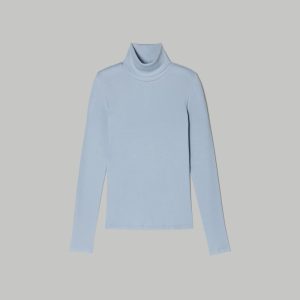 Alternative view of The Luxe Micro-Rib Turtleneck | Mist