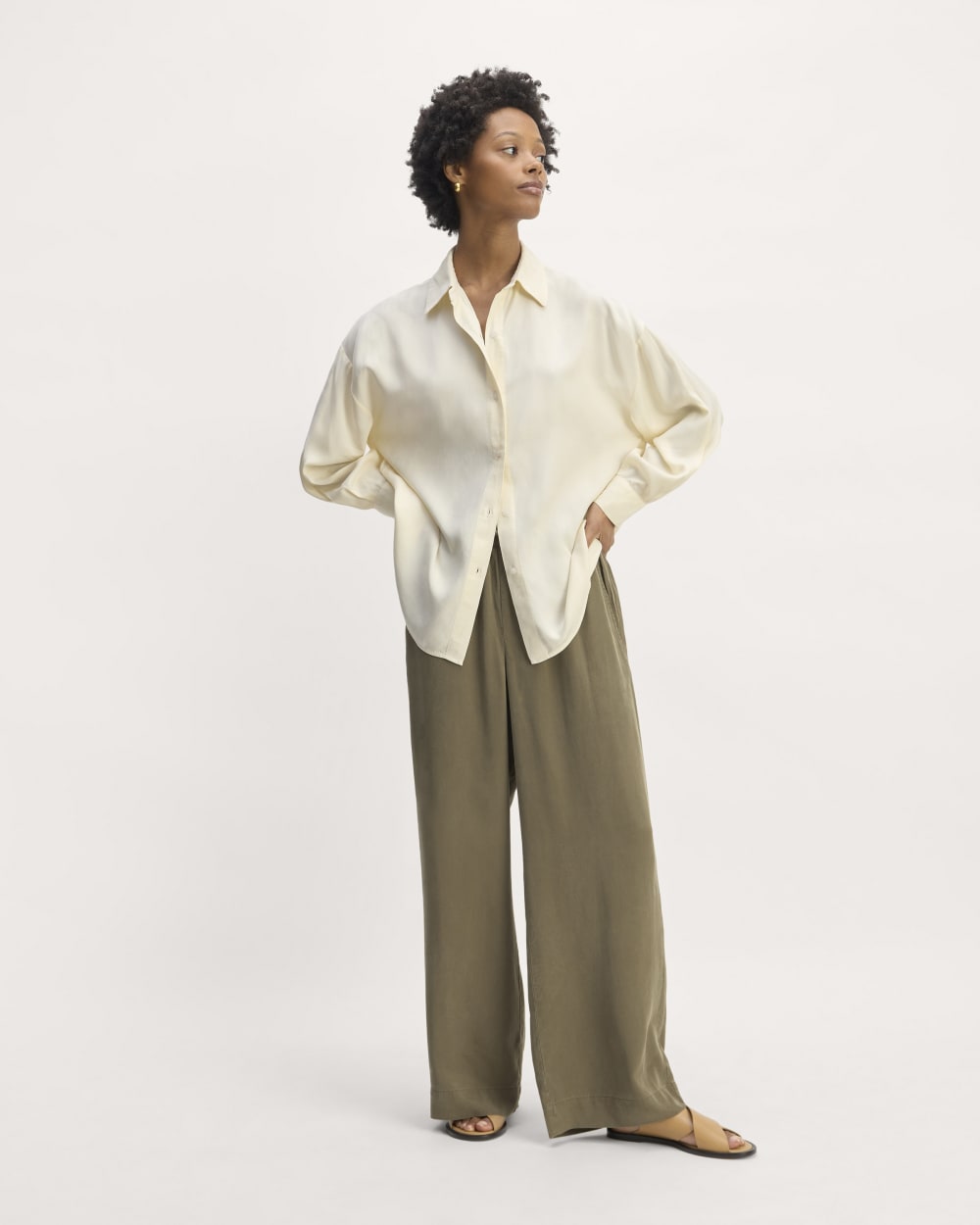 The Oversized Shirt in Butterlite | Bone - Image 3
