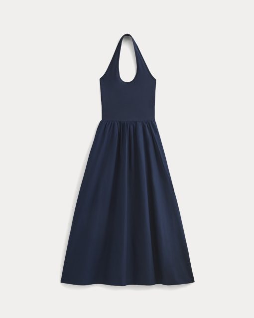 Alternative view of Halter Dress in Ultrasoft Cotton | Navy