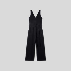 Alternative view of The City Stripe Draped Jumpsuit | Black