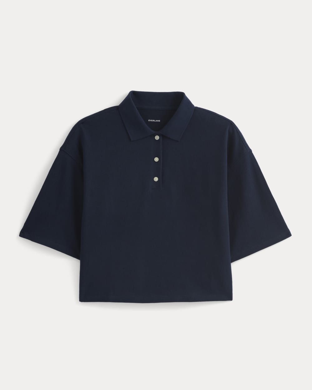 Pique Boxy Polo | Navy - Image 2