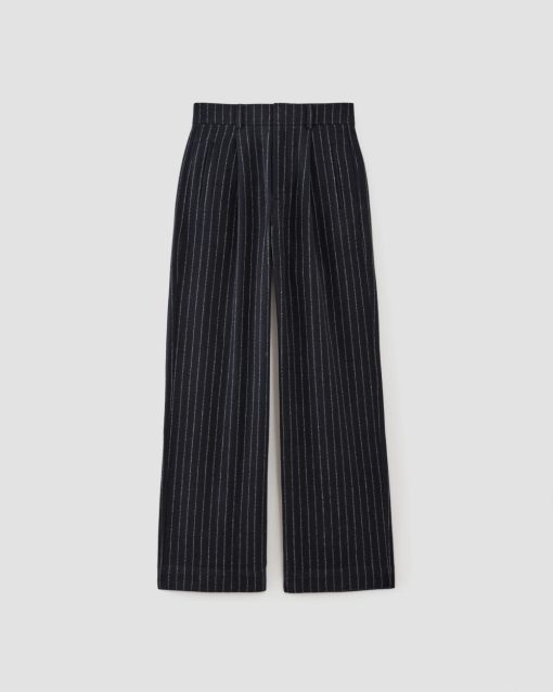 Alternative view of The ReWool® Way-High Drape Pant | Navy / Bone