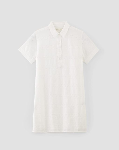 Alternative view of The Linen Eyelet Shirtdress | White Eyelet