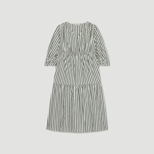 Alternative view of The Poplin Tiered Dress | Bone / Black