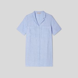 Alternative view of The Linen Workwear Dress | Light Blue