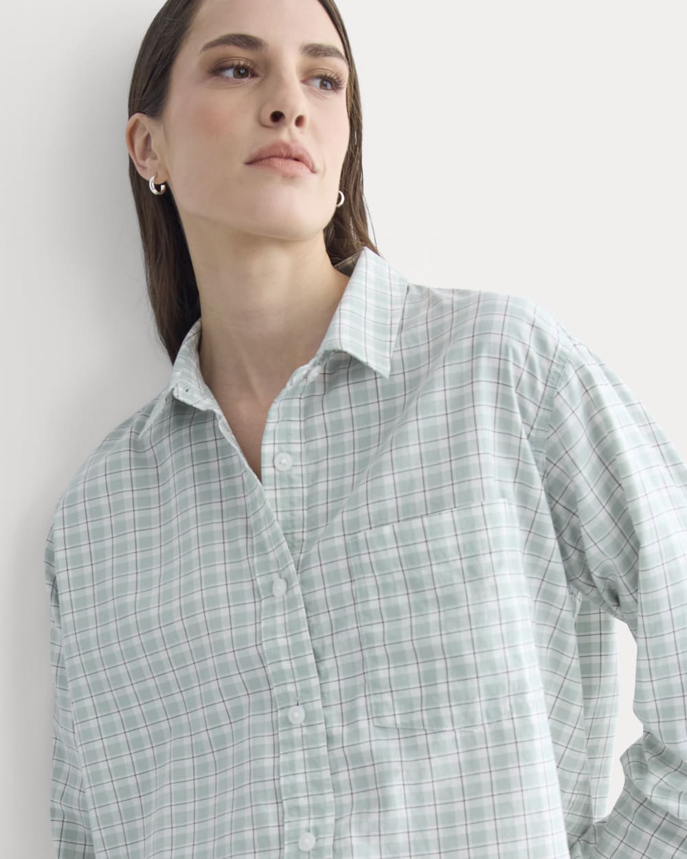 The Way-Short Shirt in Silky Cotton | Gray Mist - Image 4