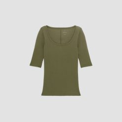 Alternative view of The Luxe Rib Scoop-Neck Tee | Kalamata
