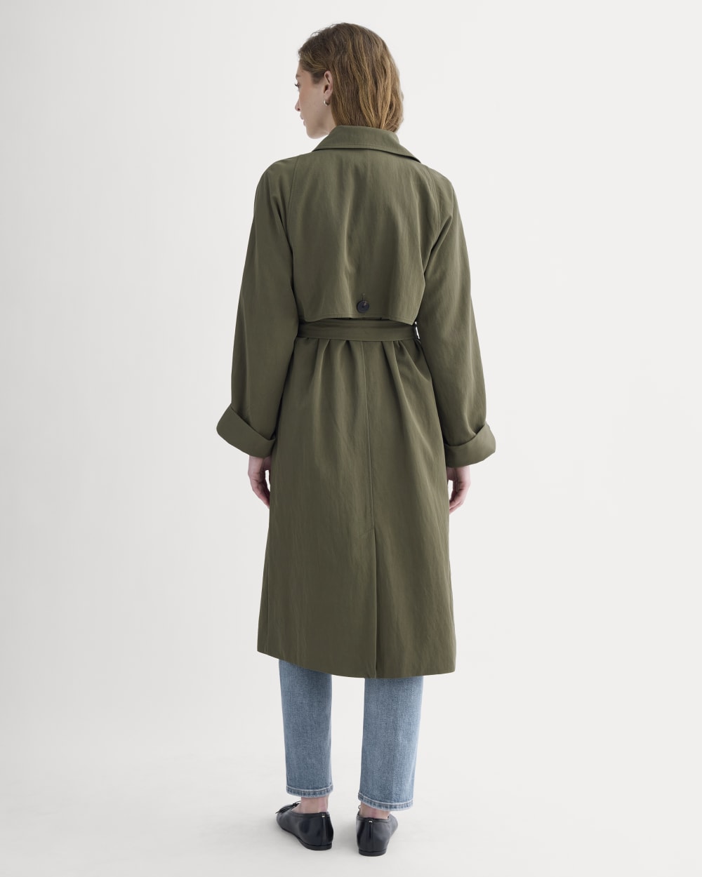 Drapey Twill Trench | Olive Night - Image 5
