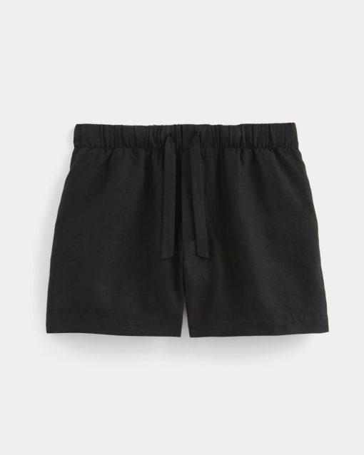 Alternative view of The Drawstring Boxer Short in Linen | Black