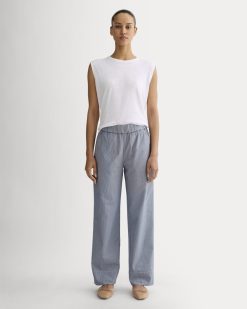 The Easy Pant | Dark Denim Pinstripe