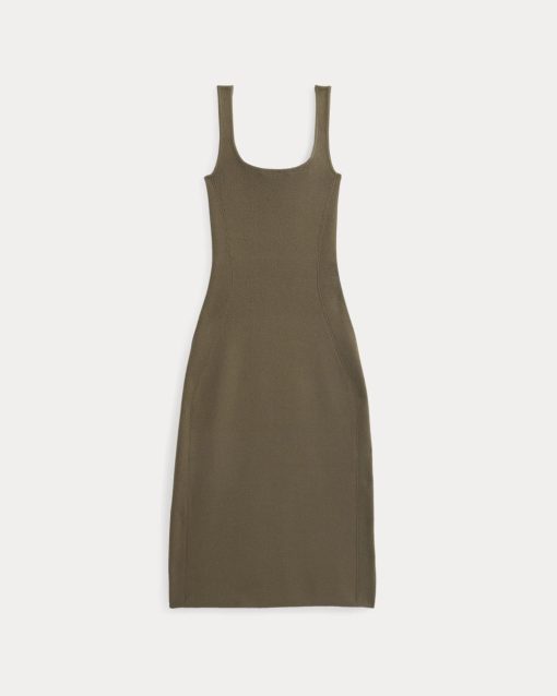 Alternative view of Knit Square-Neck Midi Dress | Deep Taupe