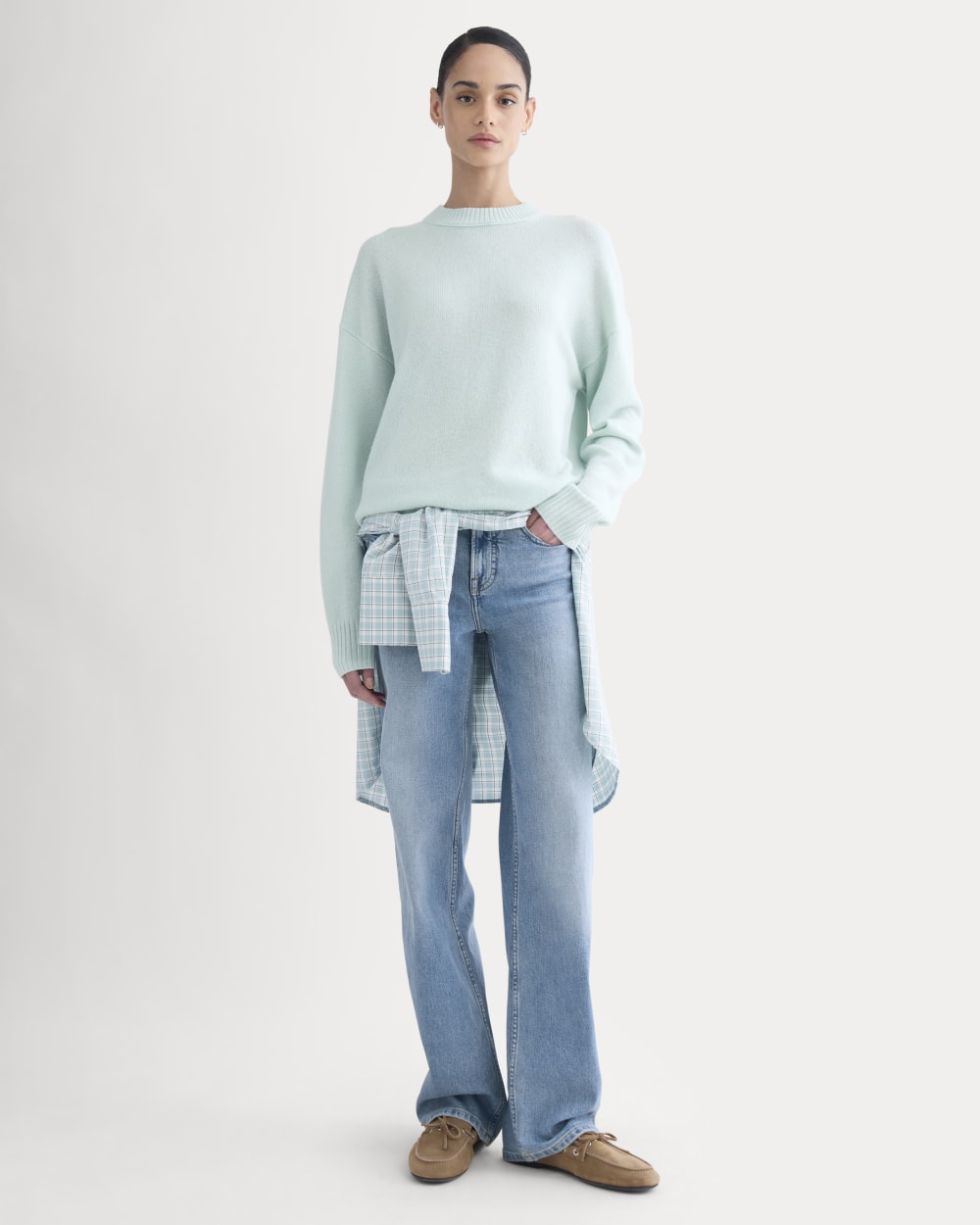 Cashmere Boyfriend Sweater | Chalk Blue - Image 3