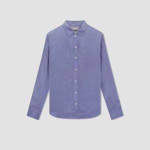 Alternative view of The Satin Relaxed Shirt | Cornflower Blue