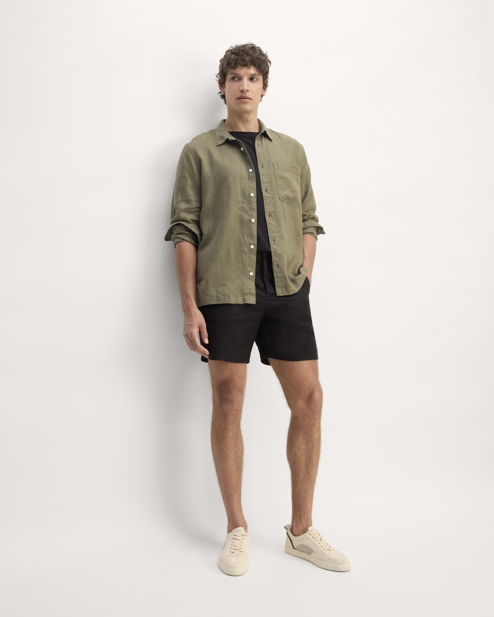 The 7 Linen Trouser Short | Black - Image 3