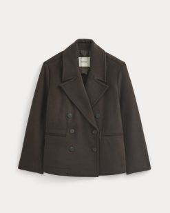 Alternative view of ReWool Short Peacoat | Dark Chocolate