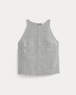 Alternative view of The Linen High-Neck Tank | Agave Green