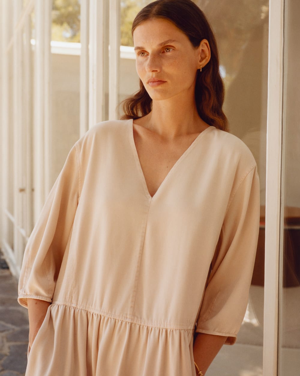 The TENCEL™ Puff-Sleeve Dress | Whisper Pink - Image 8