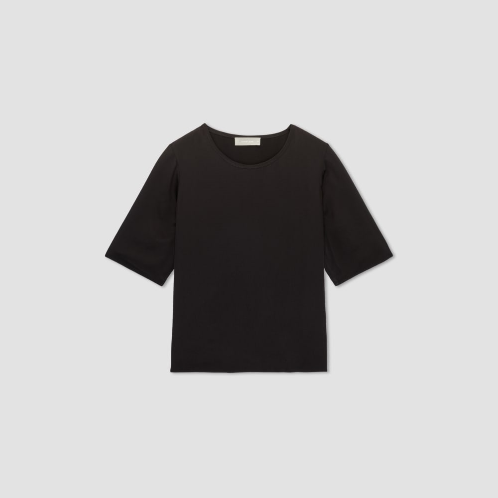 The Satin Relaxed Tee | Black - Image 2