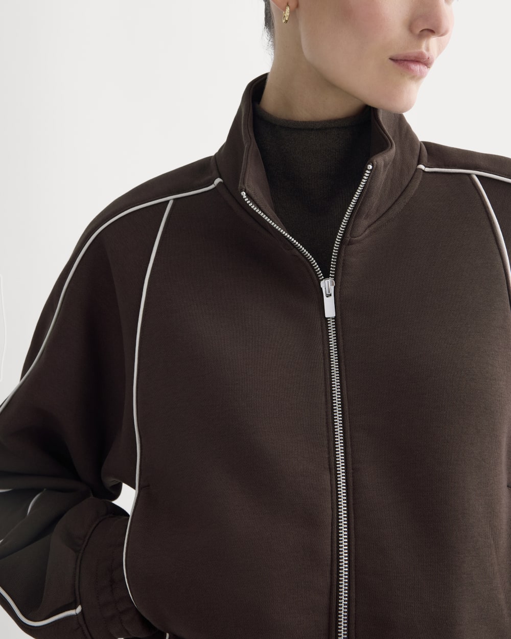 Luxe Fleece Track Jacket | Dark Chocolate - Image 4