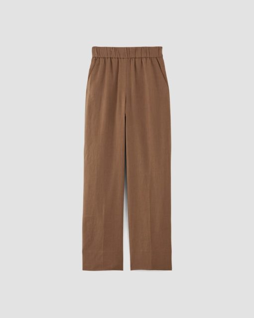 Alternative view of The Linen Easy Pant | Carob Brown