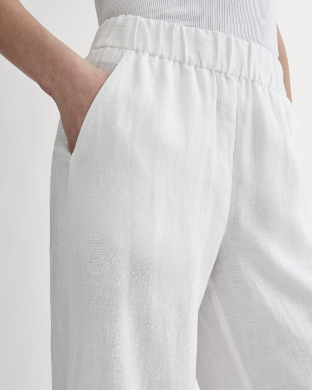 The Linen Easy Pant | White - Image 4