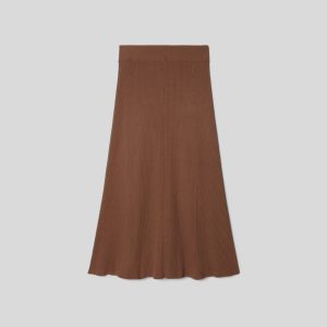 Alternative view of The Ribbed Knit Skirt | Cocoa Brown