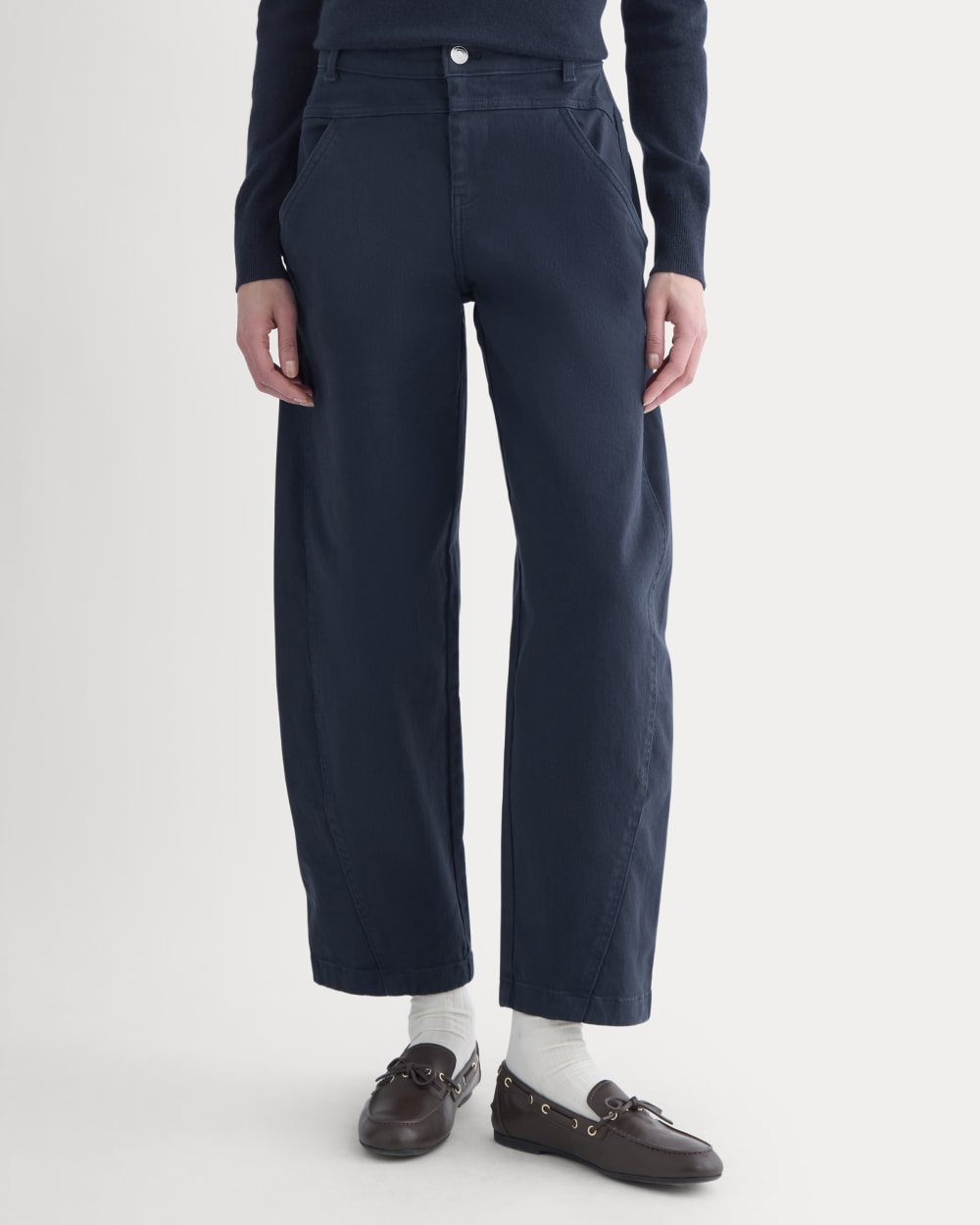 Double-Stitch Barrel Pant | Navy - Image 3