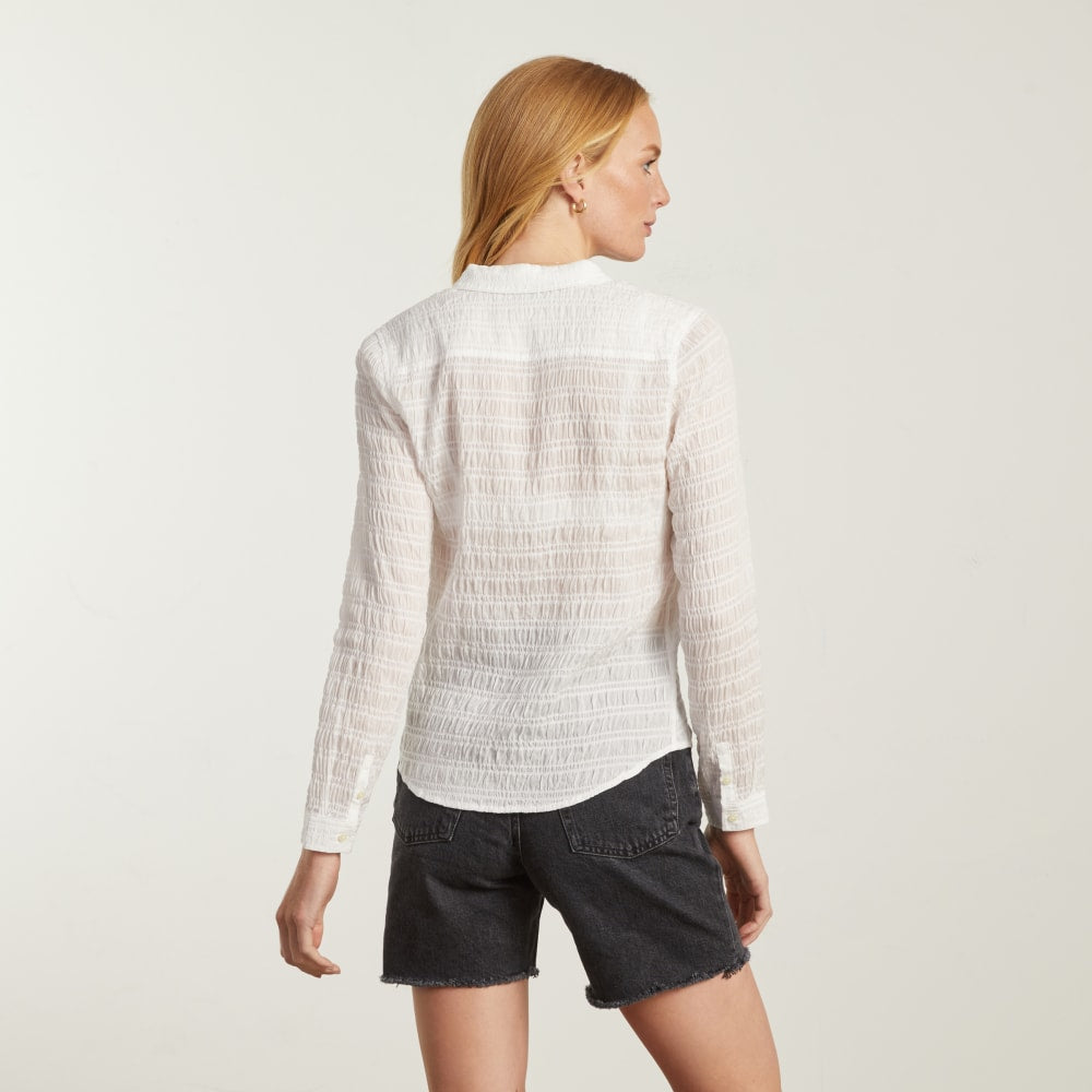The Button Smock Top | White - Image 3