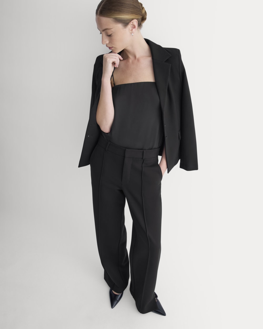 Ponte Wide-Leg Trouser | Black - Image 5