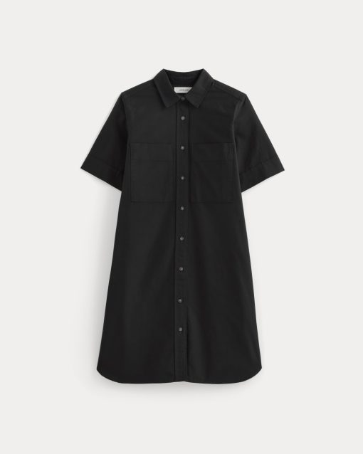 Alternative view of The Oxford Short-Sleeve Shirt Dress | Black
