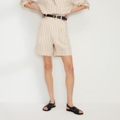 The Linen Way-High® Drape Short | Bone / Caramel