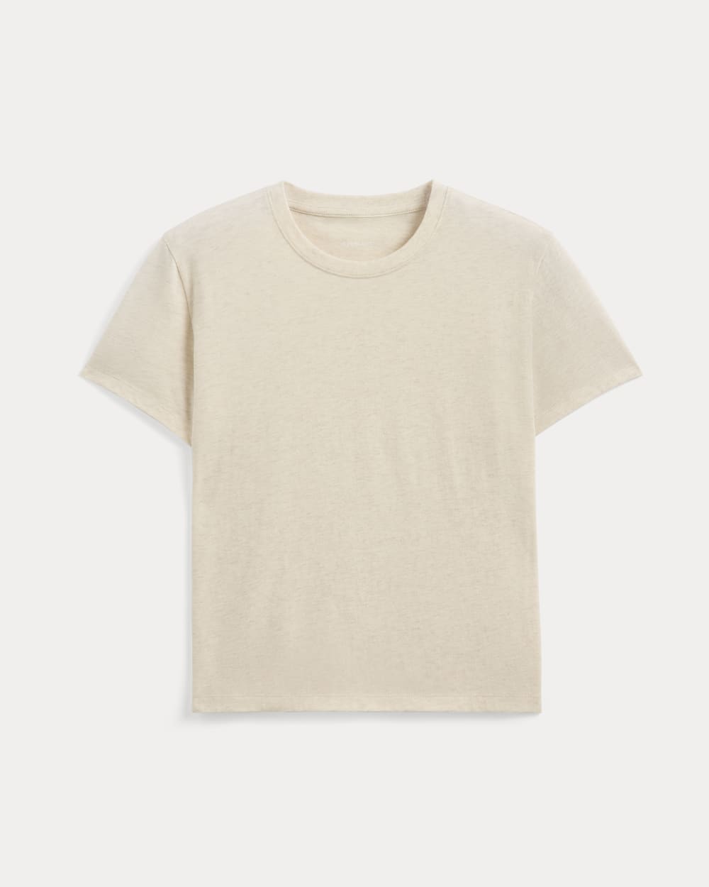 The Box-Cut Tee in Essential Cotton | Heathered Oat | No Pocket - Image 2