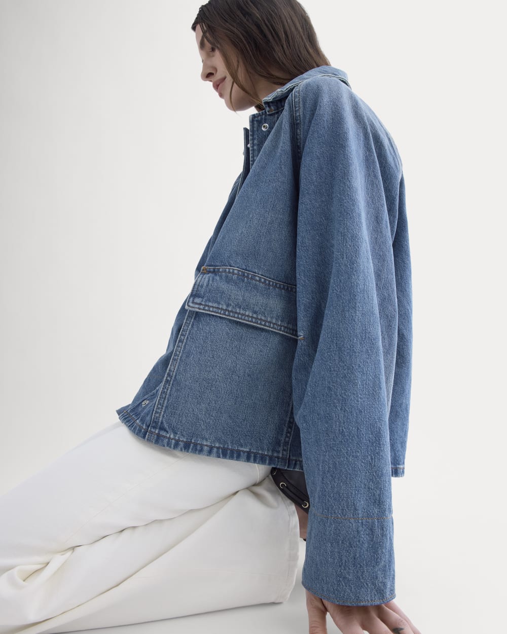 Cropped Denim Jacket | Medium Indigo - Image 4