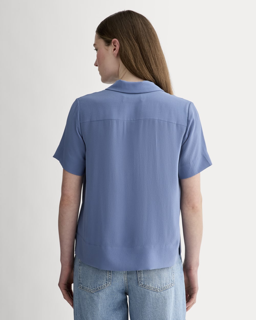 The Notch Shirt in Washable Silk | French Blue - Image 5