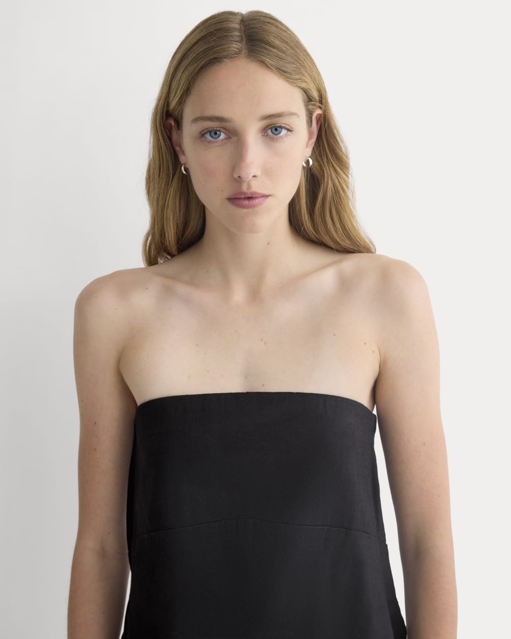 Tube Top in Stretch Linen | Black - Image 6