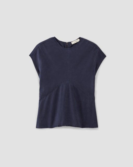 Alternative view of The Drape Top in Butterlite | Navy
