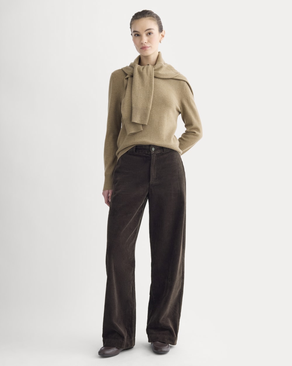 Cashmere Slim Crew Sweater | Toast - Image 3