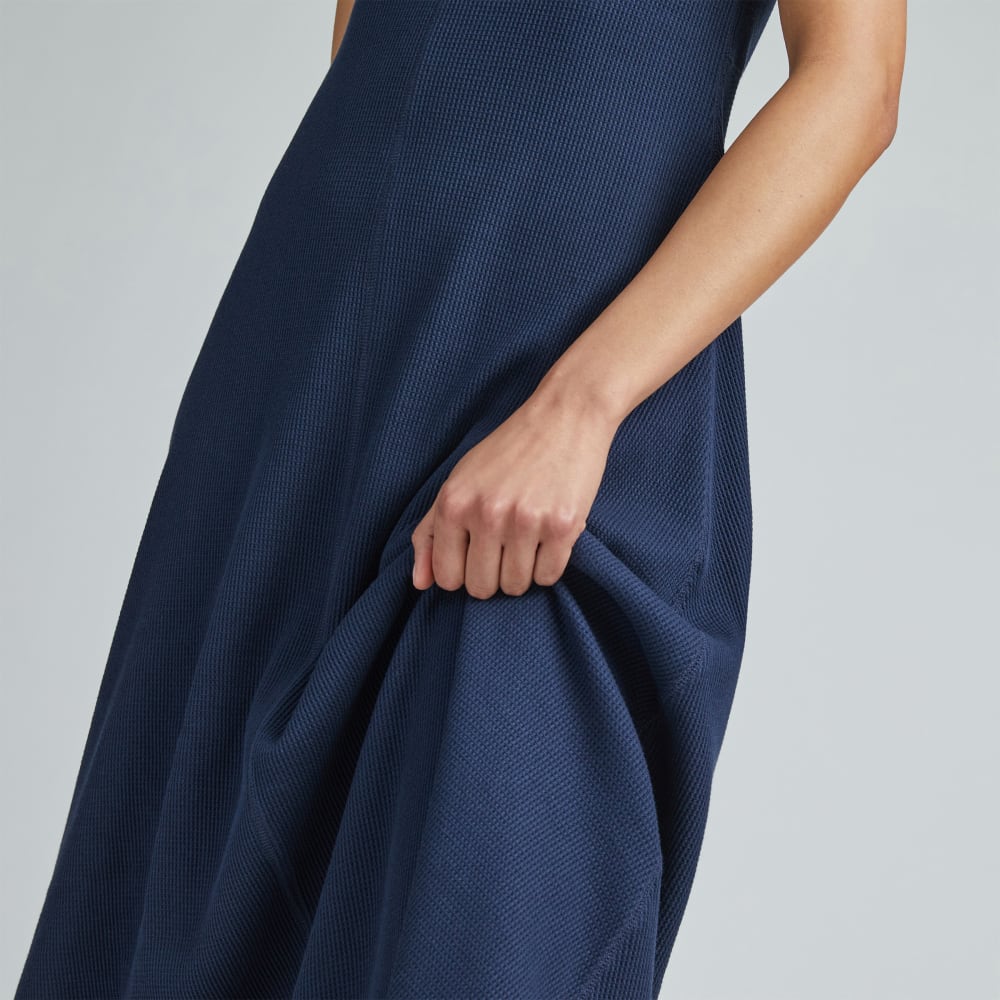 The Organic Cotton Waffle Tank Dress | Navy - Image 6