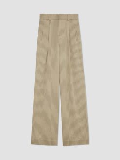 Alternative view of The Draper Pleated Pant in Buttersmooth | Cornstalk / Black | 30 Inseam