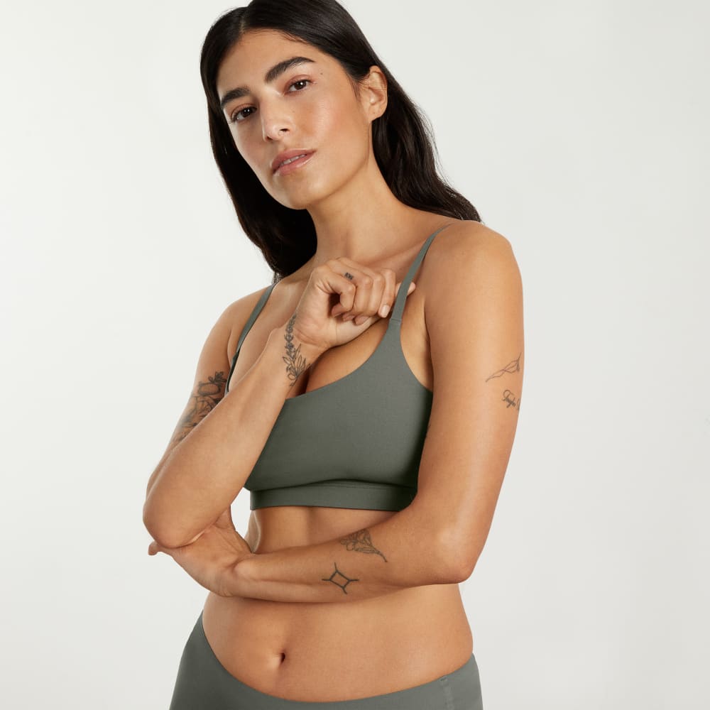 The Invisible Square-Neck Bralette | Pewter Green - Image 2