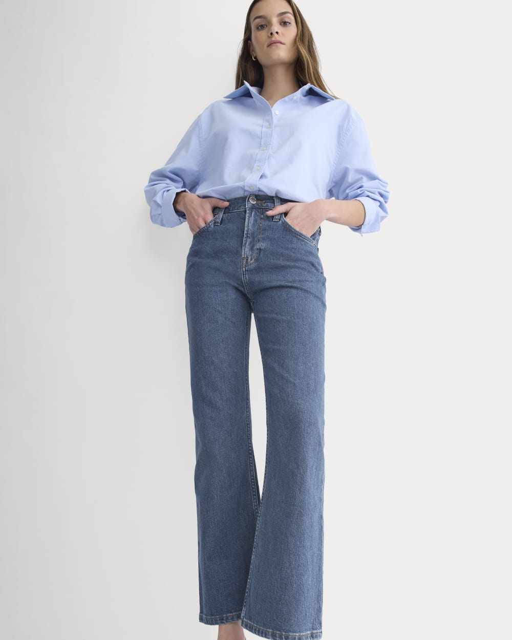High-Rise Kick Flare Jean | Ocean - Image 3