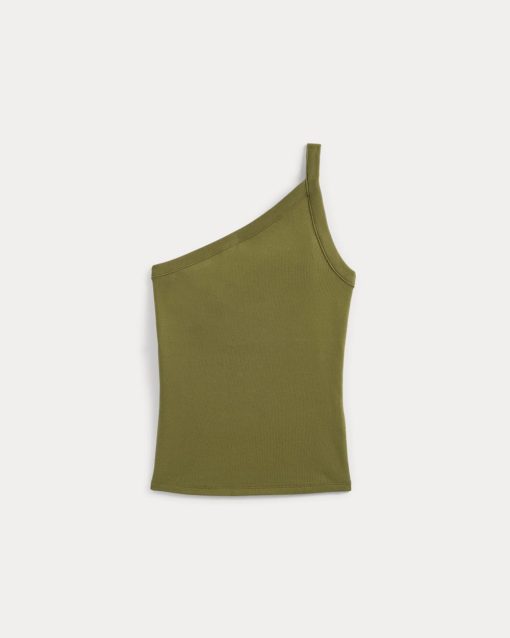 Alternative view of RetroSoft Cotton One-Shoulder Tank | Mayfly