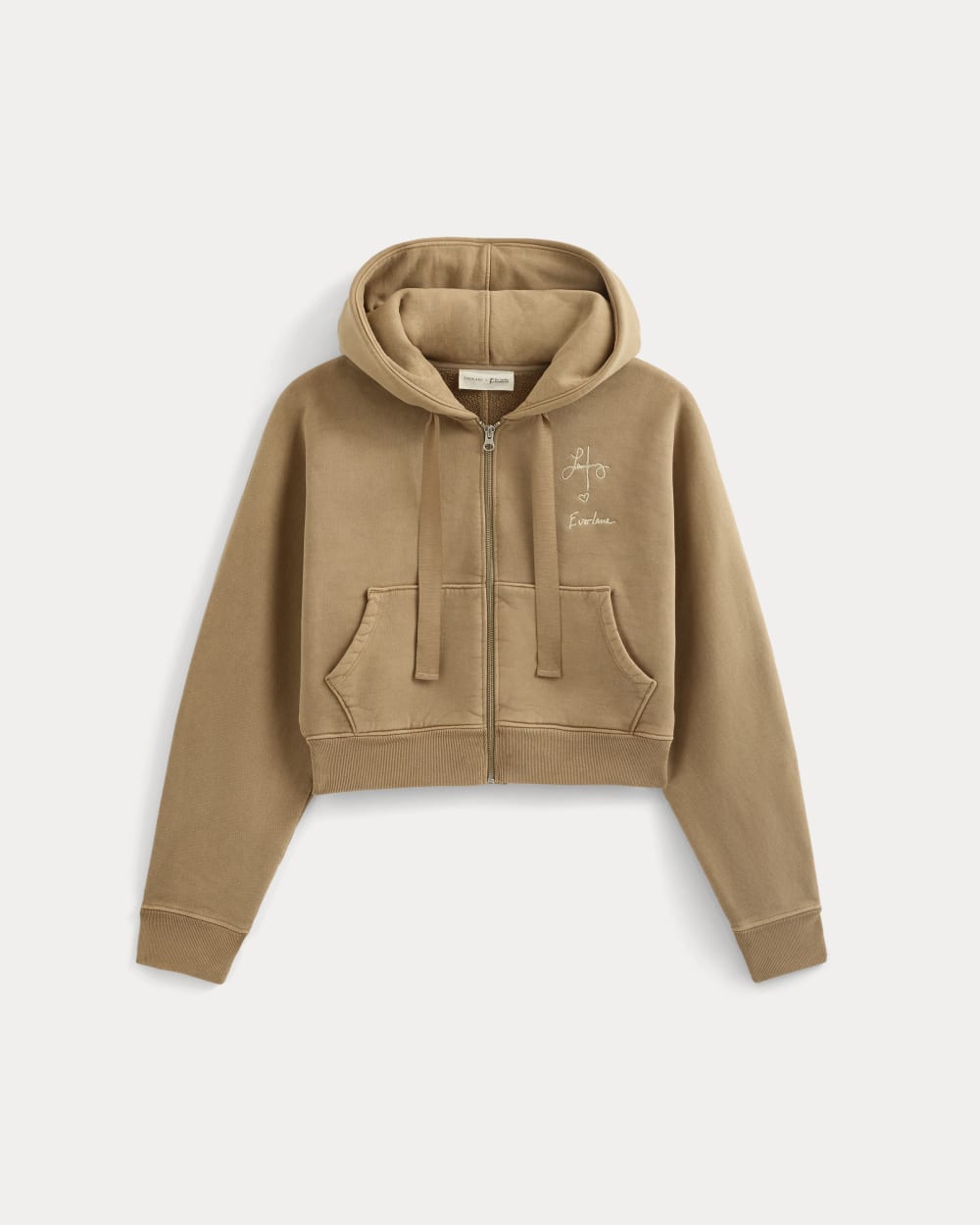 Everlane x The Laufey Foundation Cropped Full-Zip Hoodie | Weathered Clay - Image 2