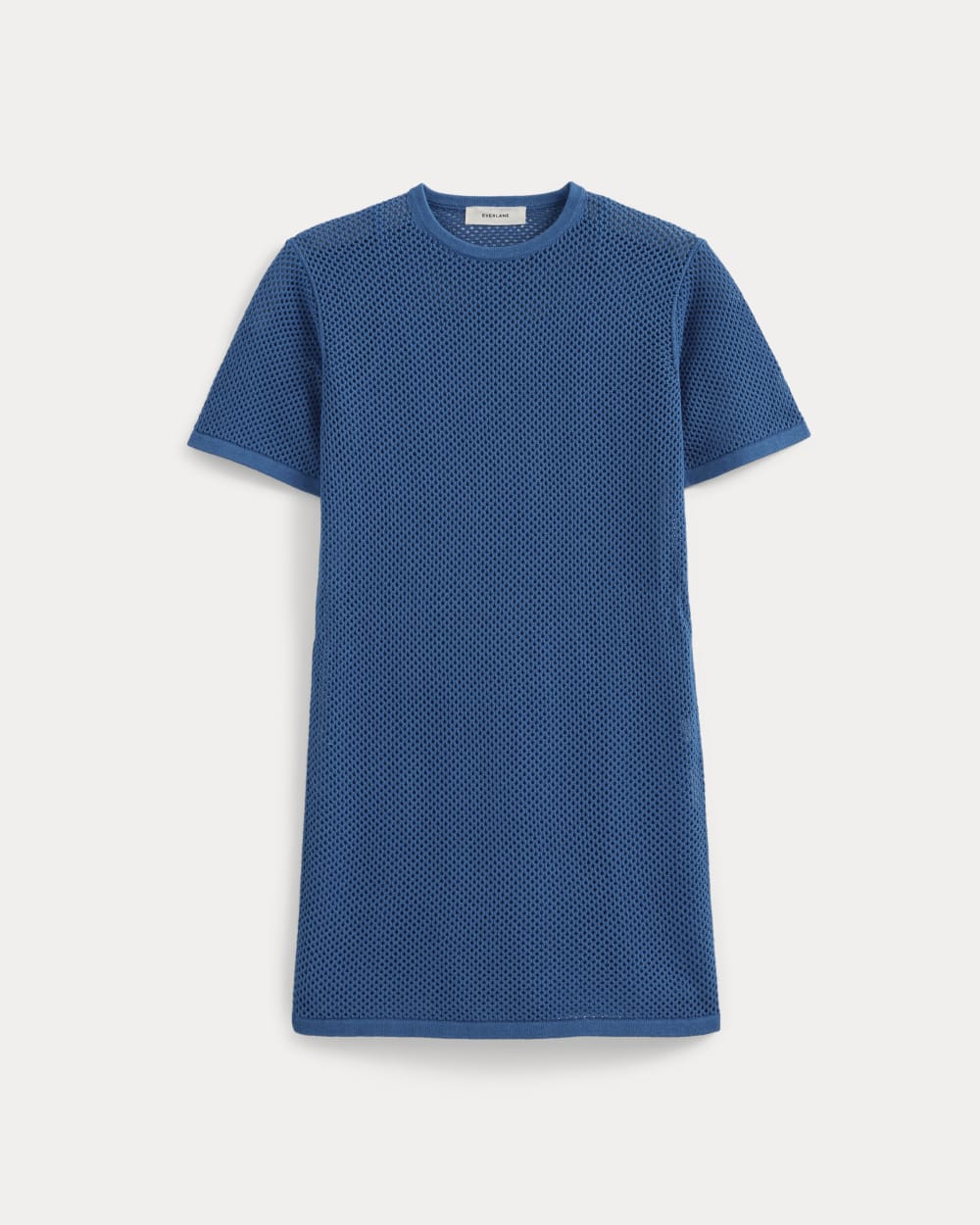 Mesh-Knit Short-Sleeve Dress | Imperial Blue - Image 2