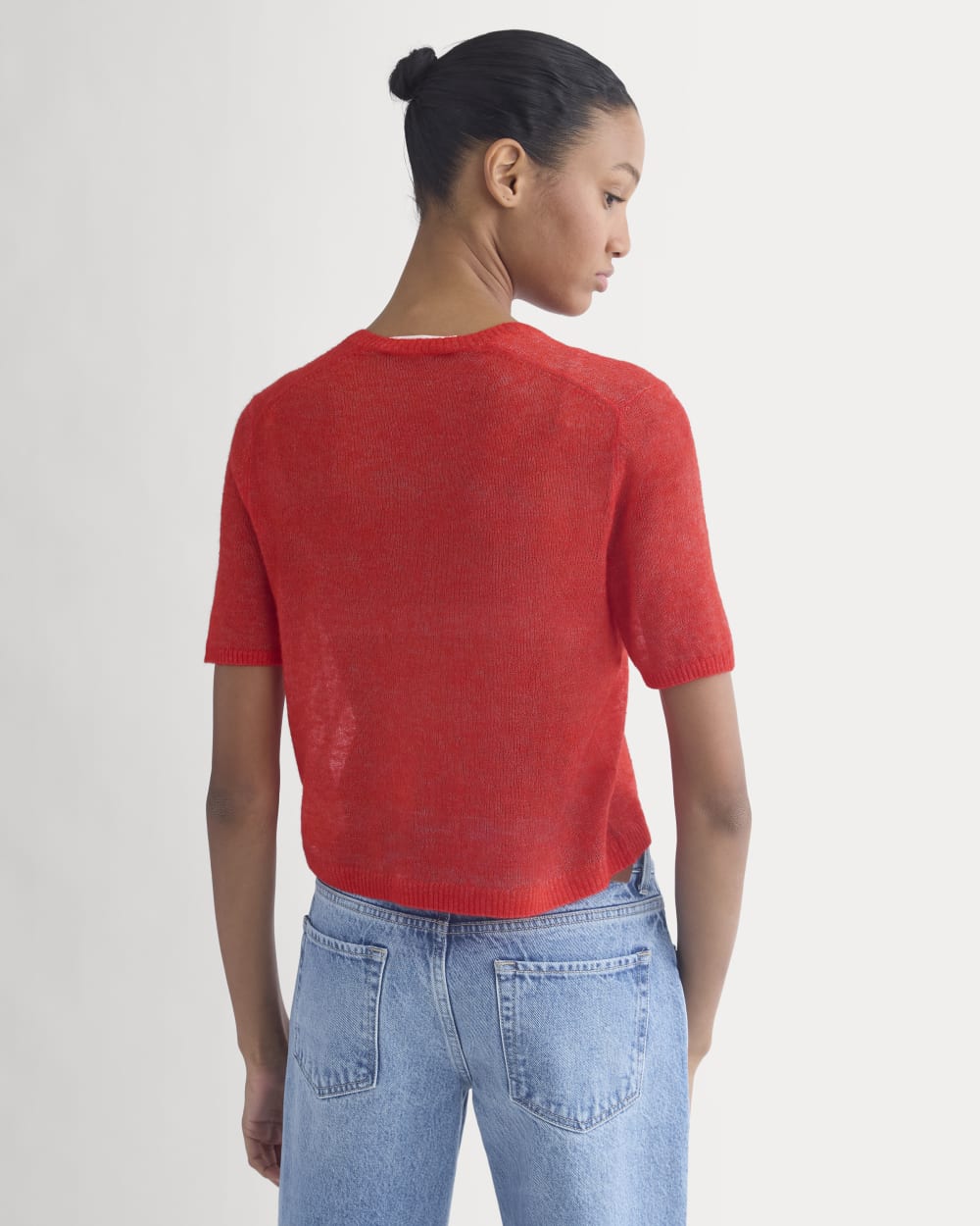 The Air Alpaca™ Short-Sleeve Cardigan | Fiery Red - Image 5
